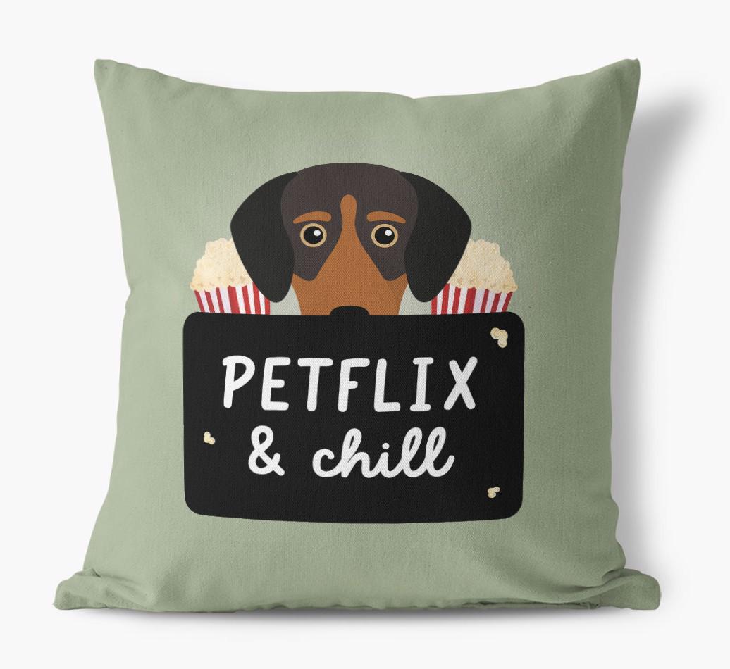 Petflix & Chill: Personalized {breedFullName} Canvas Pillow