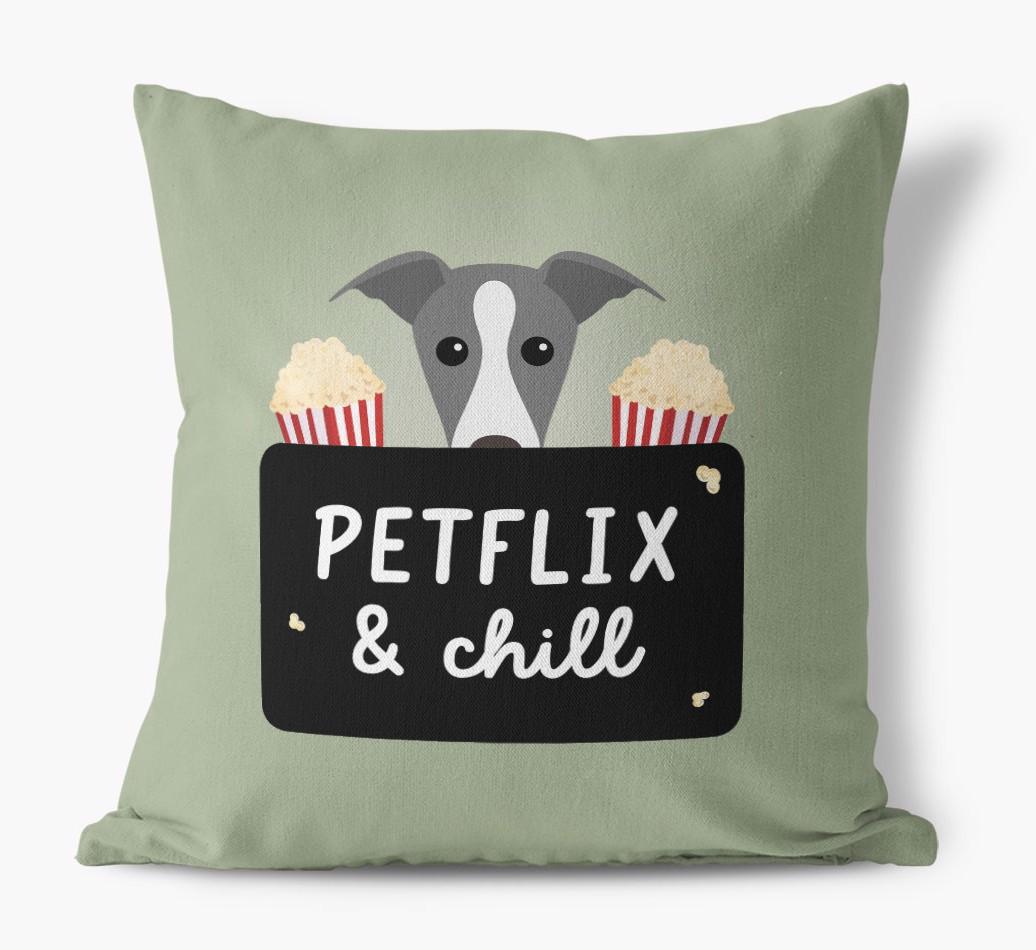 Petflix & Chill: Personalized {breedFullName} Canvas Pillow