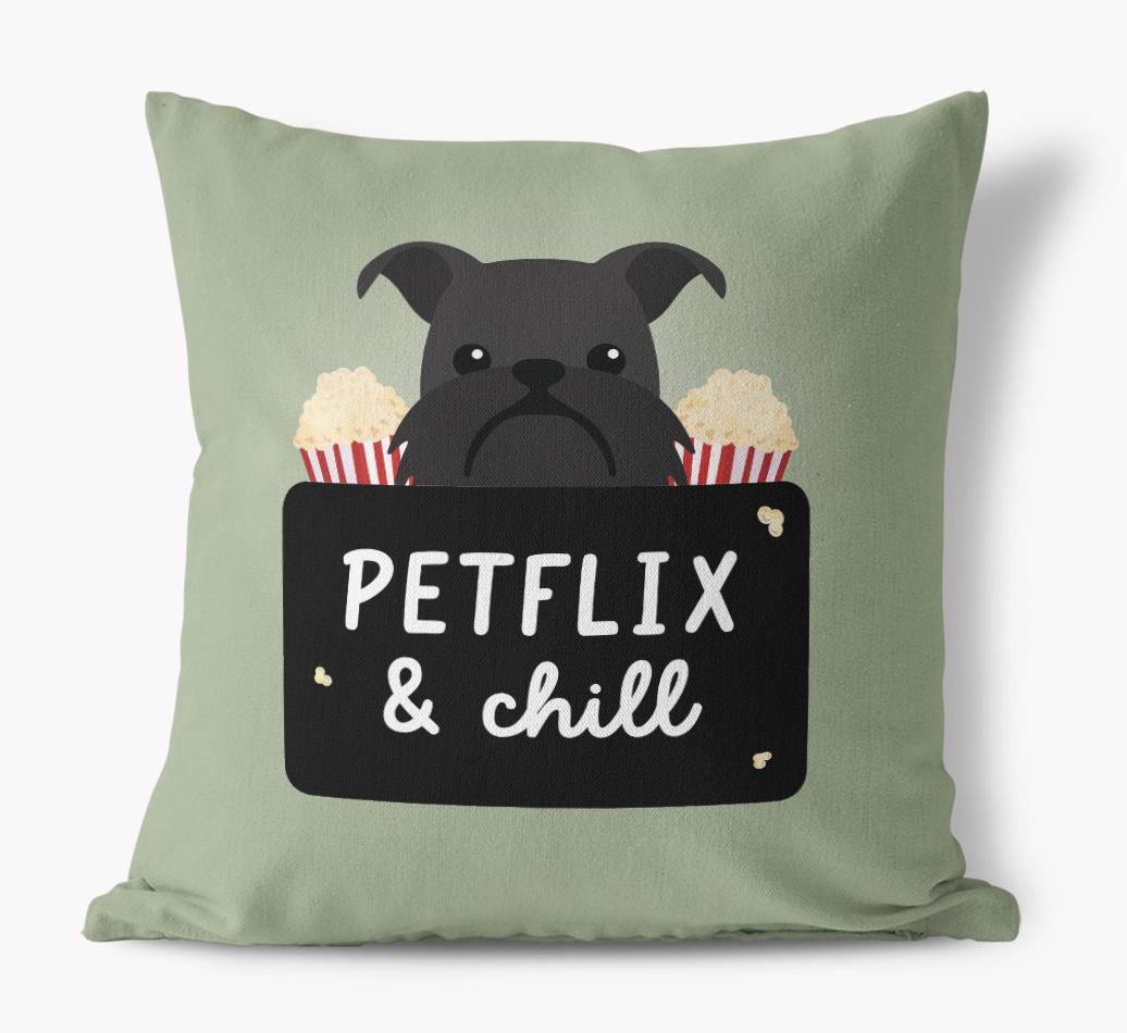 Petflix & Chill: Personalized {breedFullName} Canvas Pillow