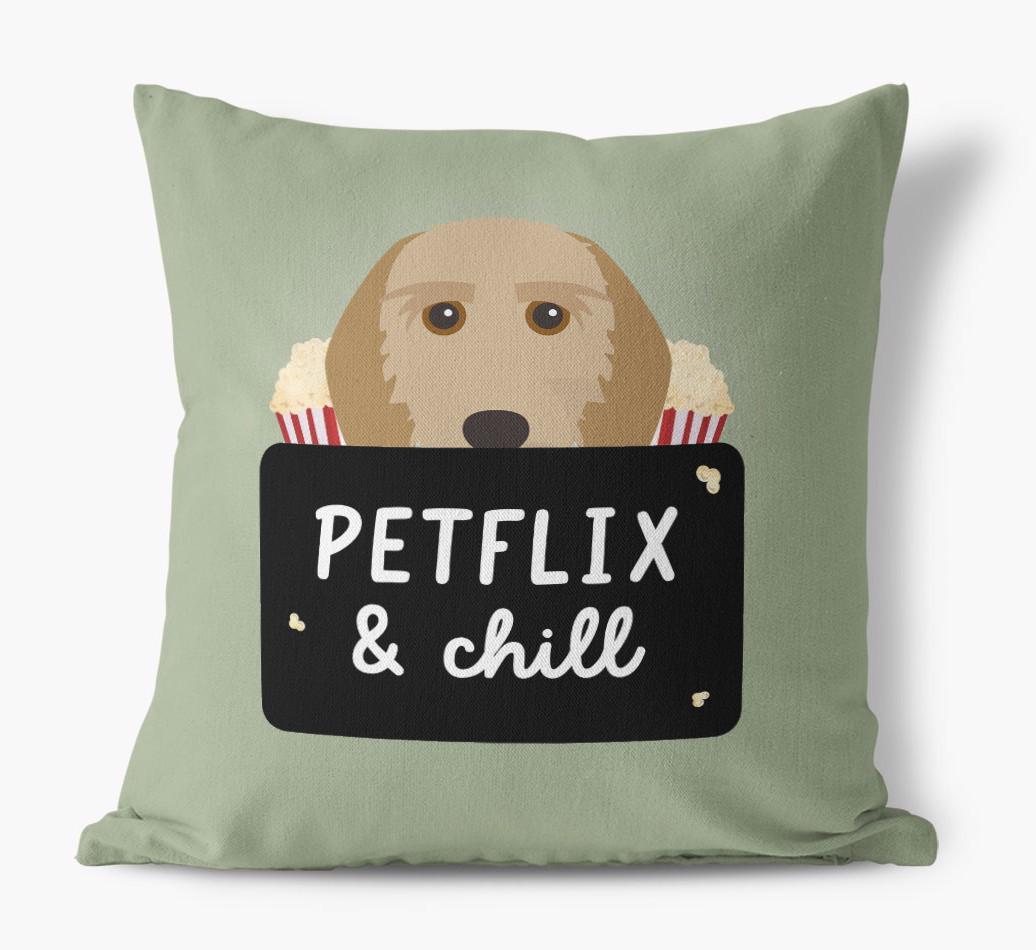 Petflix & Chill: Personalized {breedFullName} Canvas Pillow
