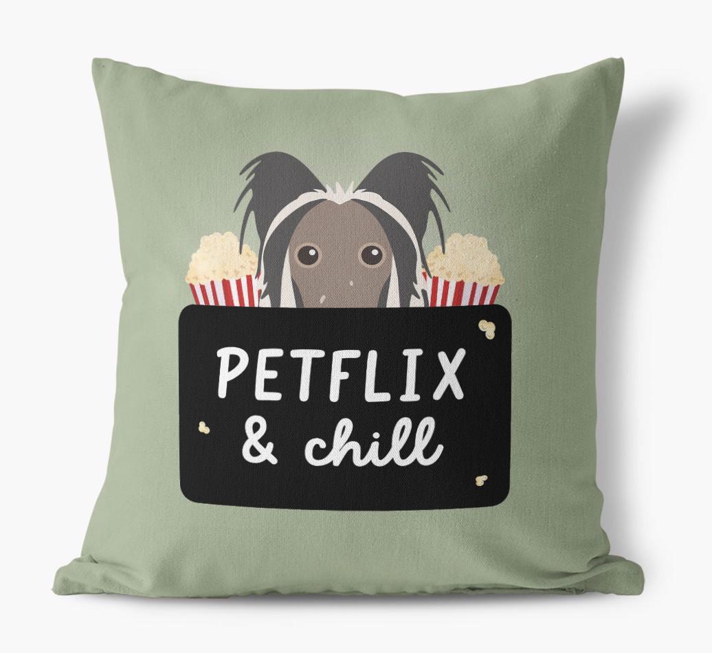 Petflix & Chill: Personalized {breedFullName} Canvas Pillow