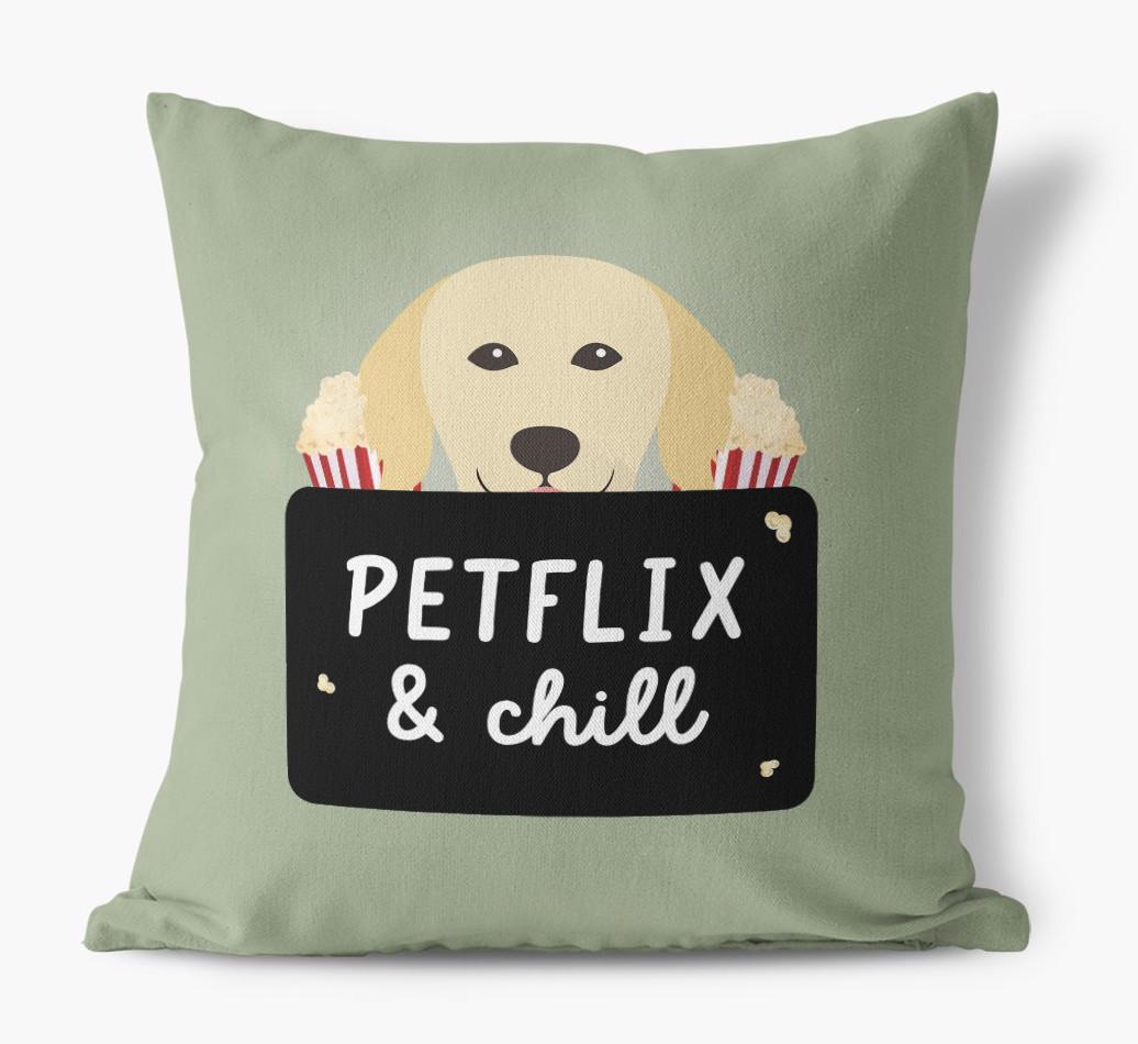 Petflix & Chill: Personalized {breedFullName} Canvas Pillow