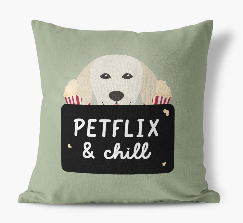 Petflix & Chill: Personalized {breedFullName} Canvas Pillow