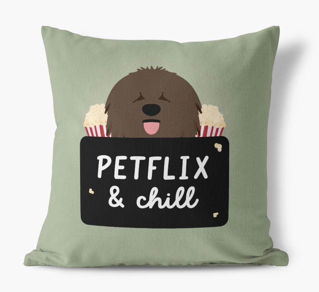 Petflix & Chill: Personalized {breedFullName} Canvas Pillow
