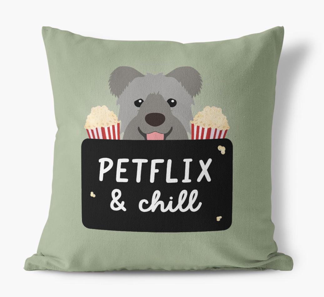 Petflix & Chill: Personalized {breedFullName} Canvas Pillow