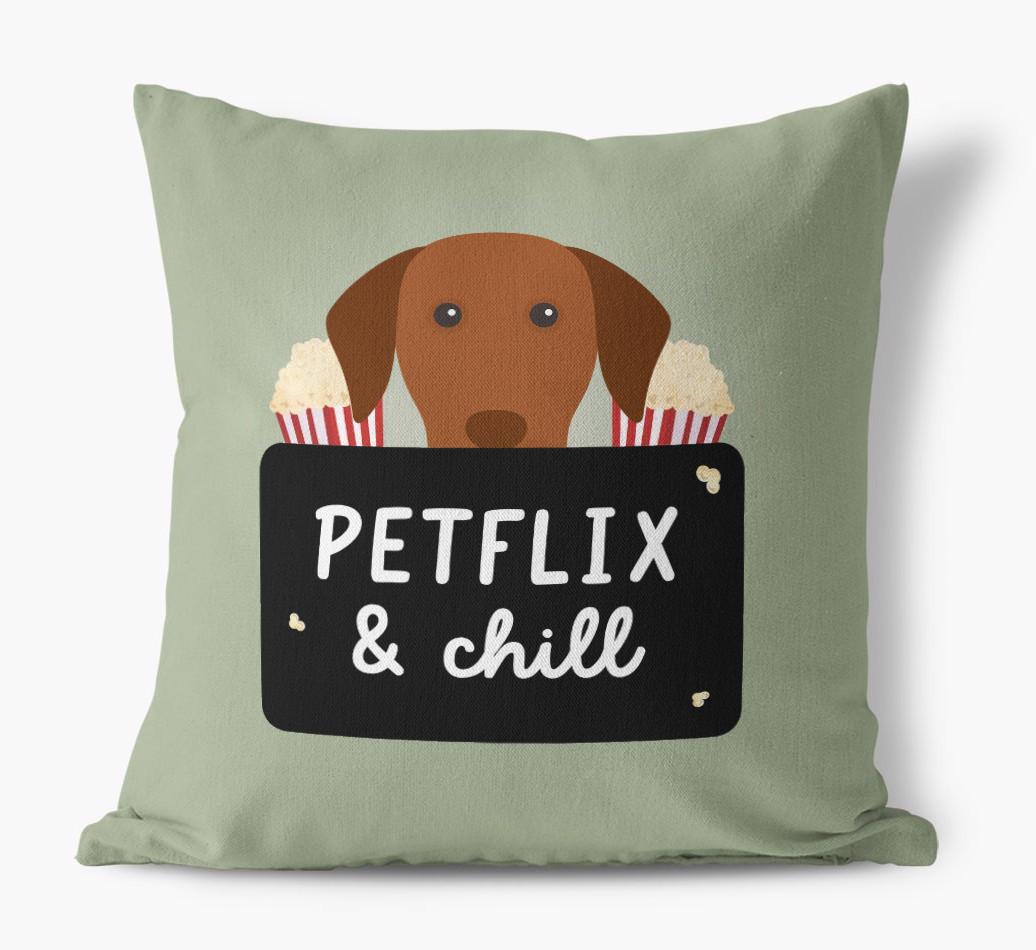 Petflix & Chill: Personalised {breedFullName} Canvas Cushion