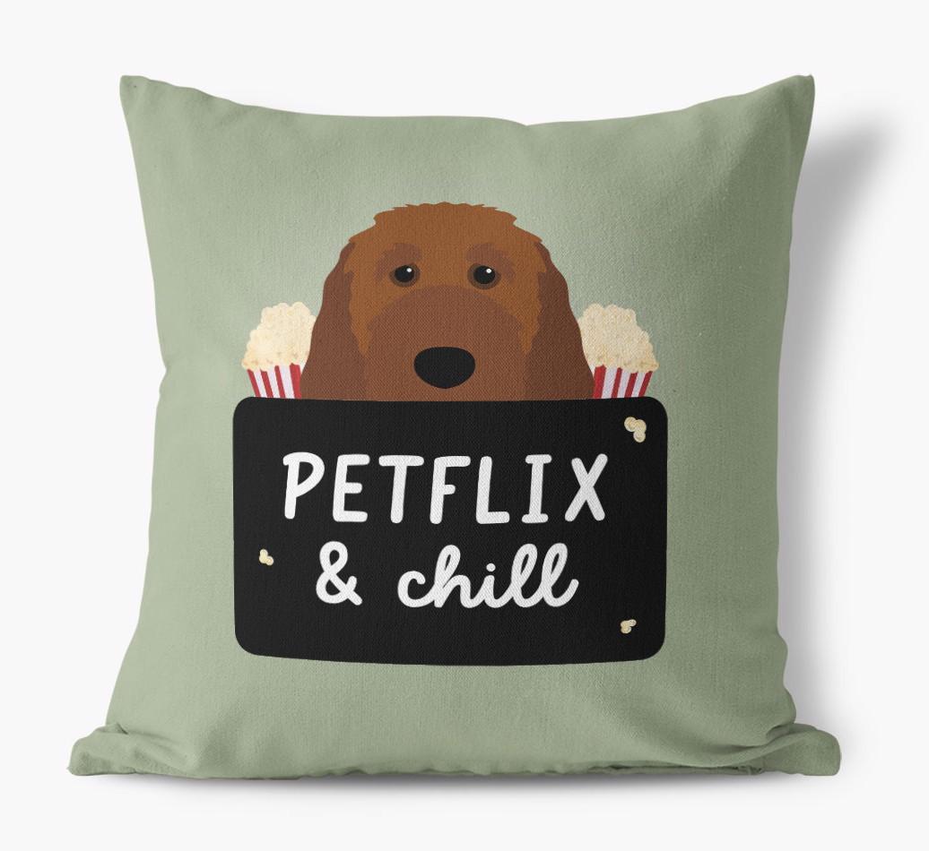 Petflix & Chill: Personalized {breedFullName} Canvas Pillow