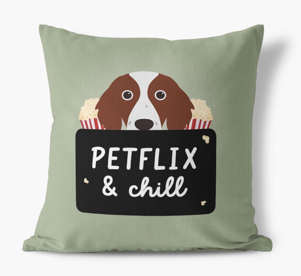 Petflix & Chill: Personalized {breedFullName} Canvas Pillow