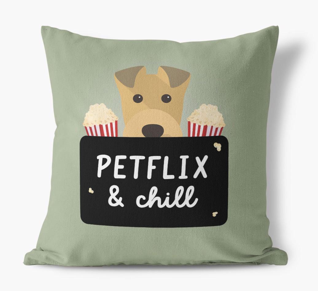 Petflix & Chill: Personalized {breedFullName} Canvas Pillow