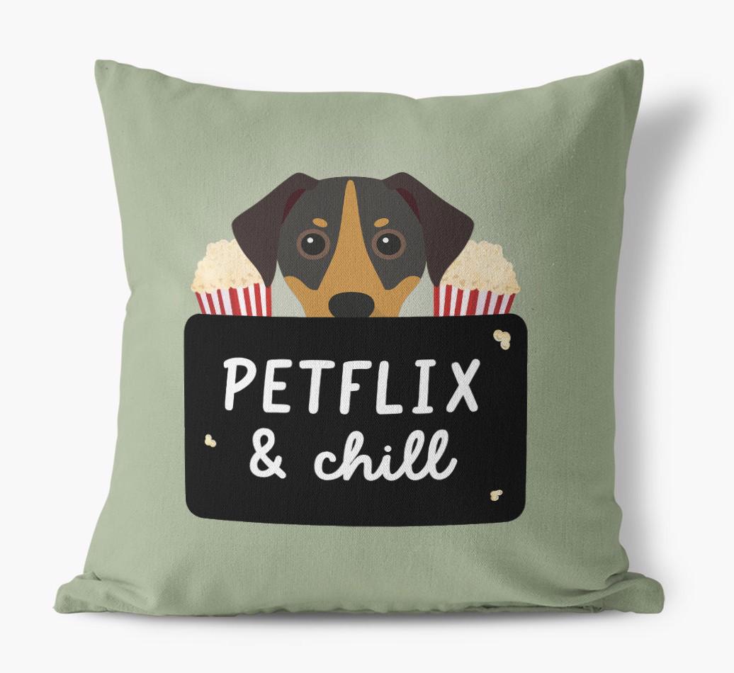 Petflix & Chill: Personalized {breedFullName} Canvas Pillow