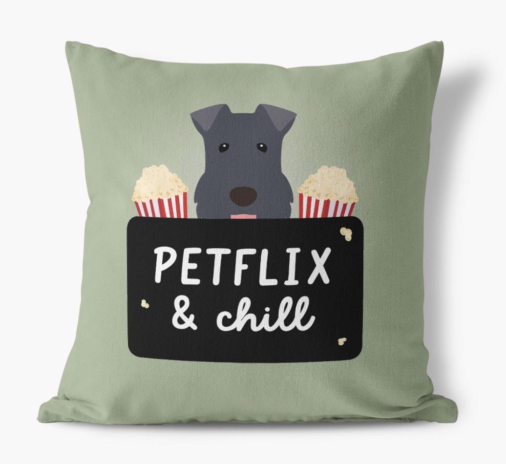 Petflix & Chill: Personalized {breedFullName} Canvas Pillow