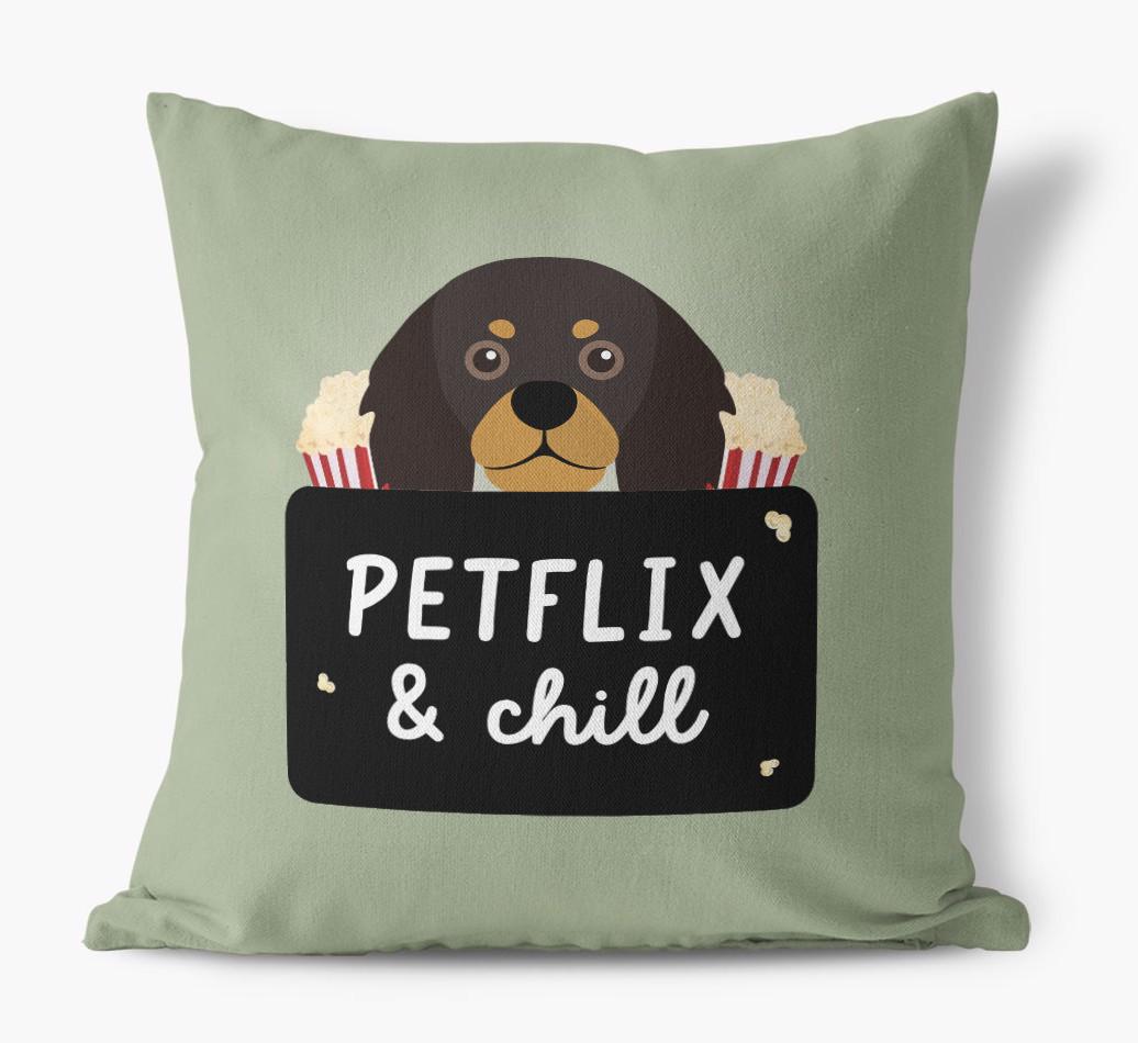 Petflix & Chill: Personalized {breedFullName} Canvas Pillow