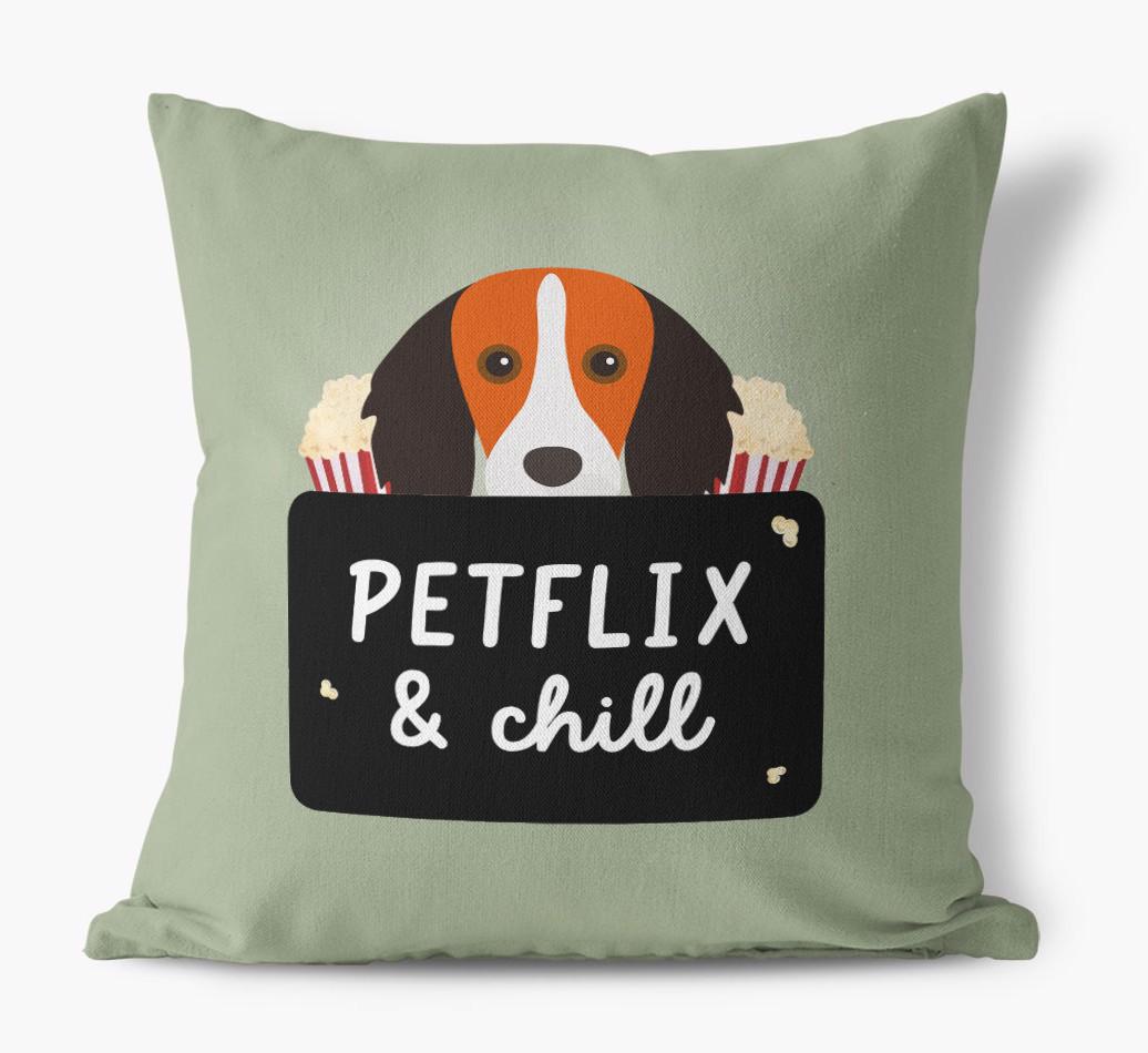 Petflix & Chill: Personalized {breedFullName} Canvas Pillow