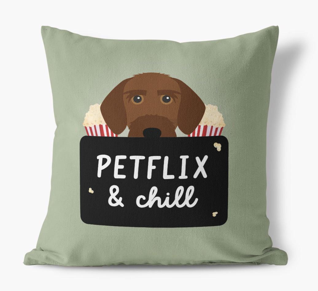 Petflix & Chill: Personalized {breedFullName} Canvas Pillow