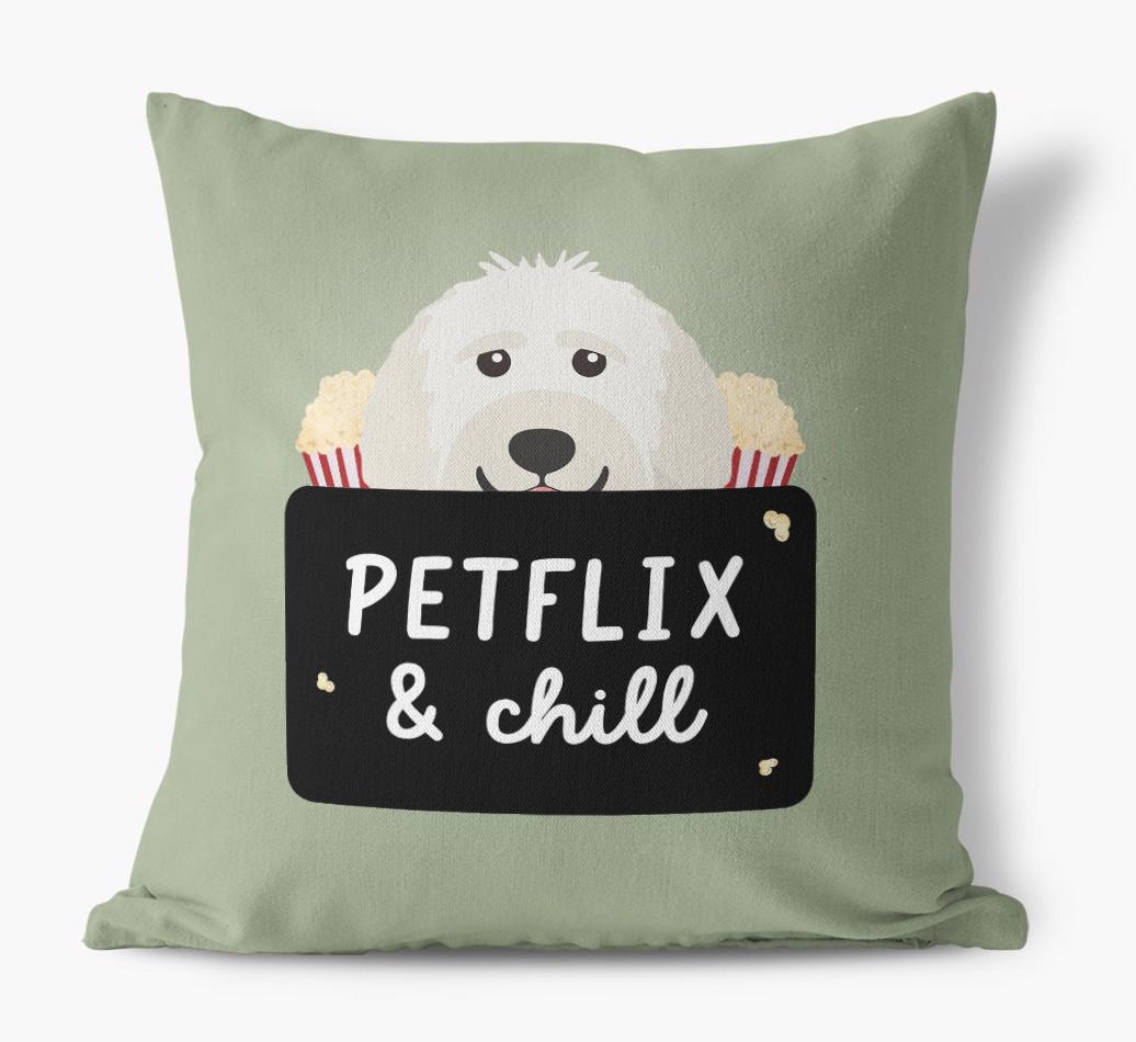 Petflix & Chill: Personalized {breedFullName} Canvas Pillow