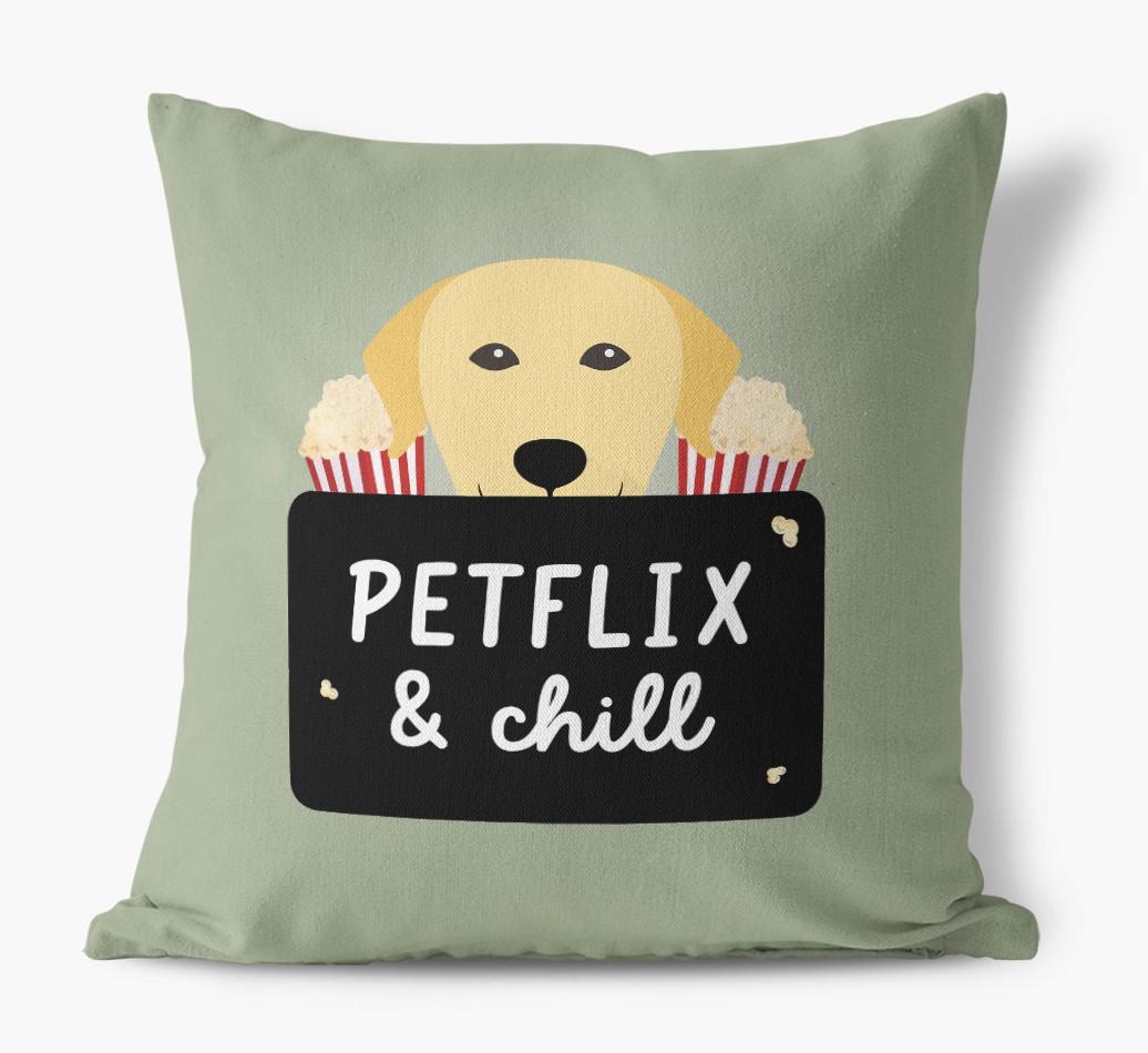 Petflix & Chill: Personalized {breedFullName} Canvas Pillow