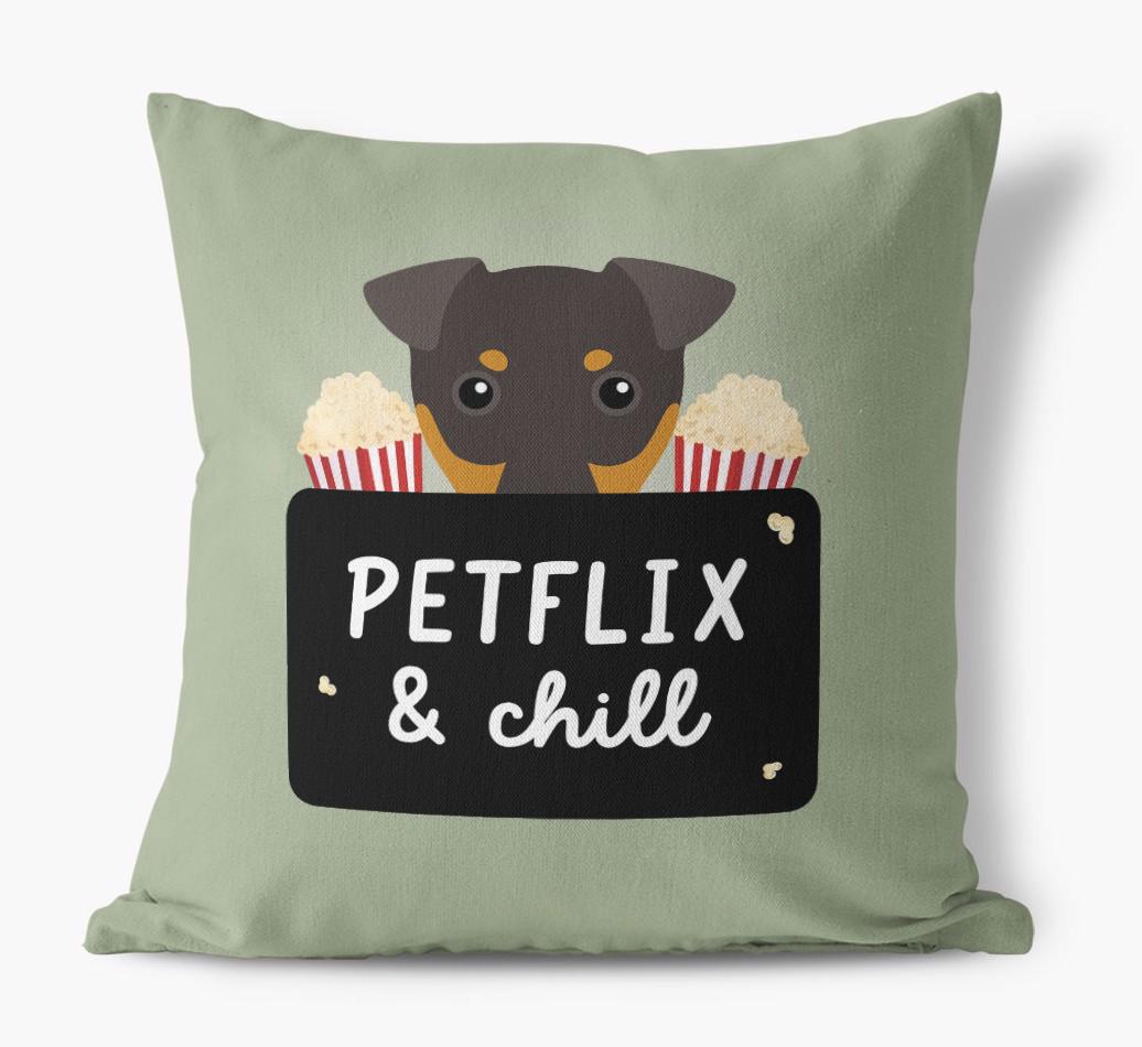 Petflix & Chill: Personalized {breedFullName} Canvas Pillow