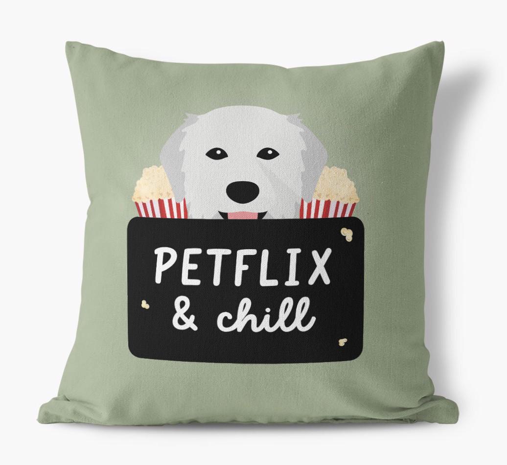 Petflix & Chill: Personalized {breedFullName} Canvas Pillow
