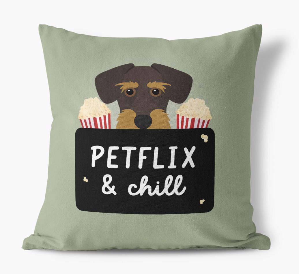 Petflix & Chill: Personalized {breedFullName} Canvas Pillow