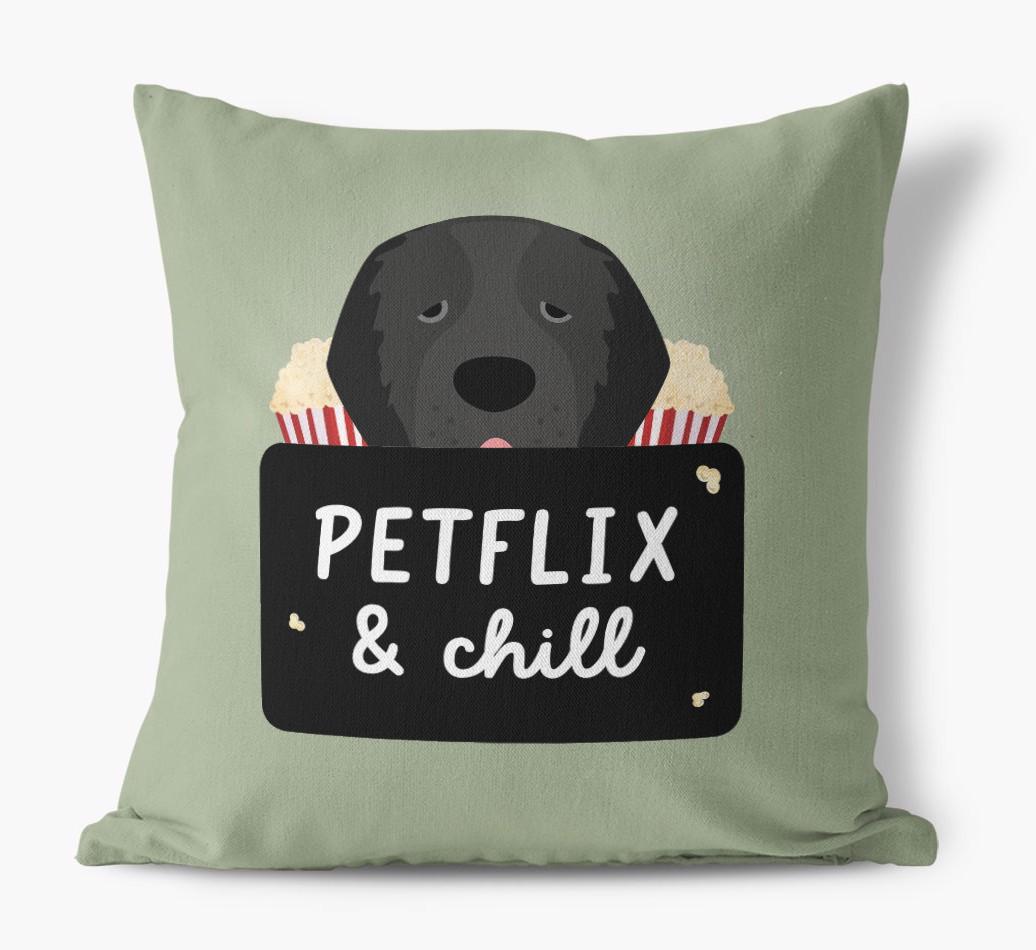 Petflix & Chill: Personalized {breedFullName} Canvas Pillow