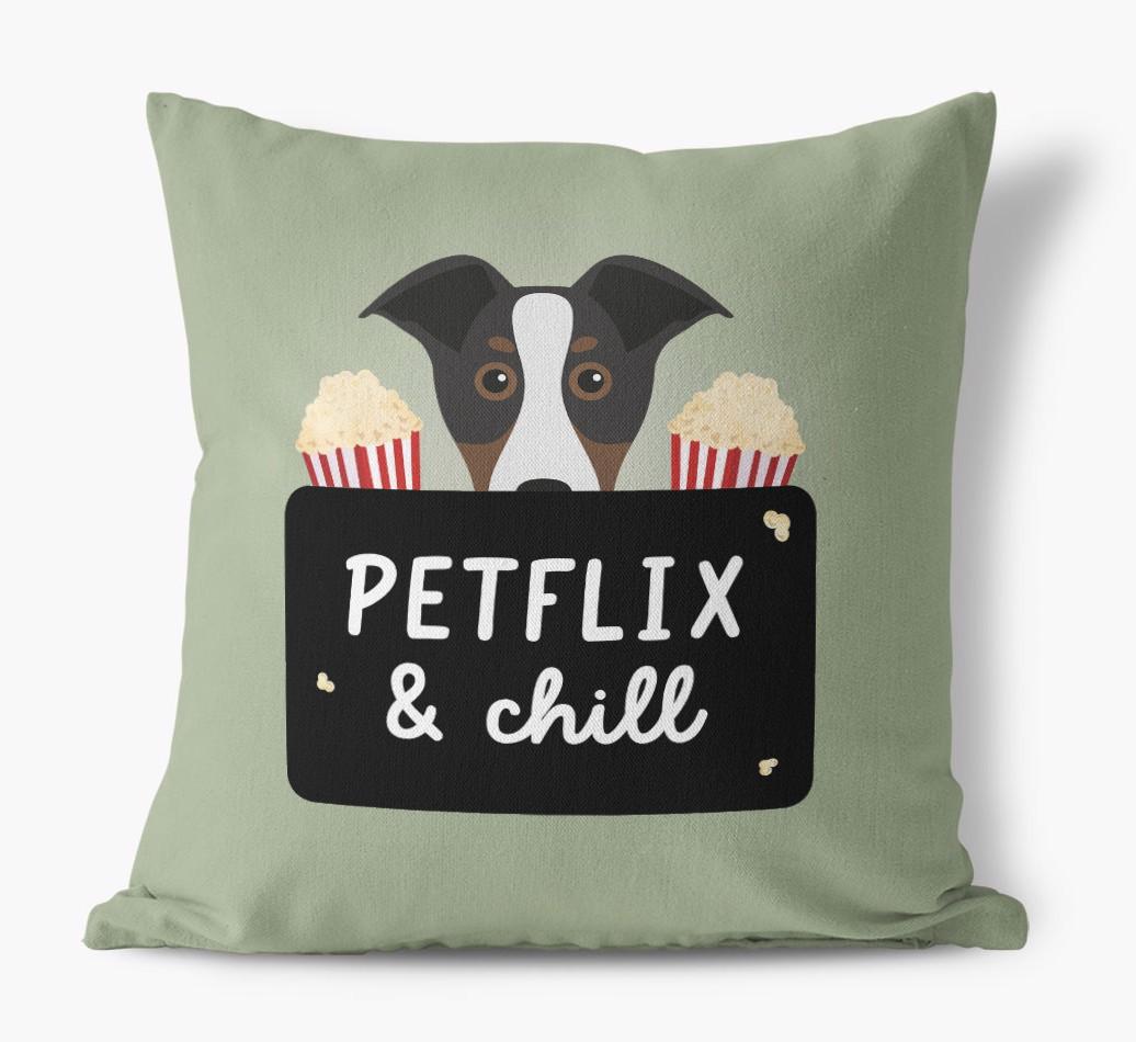 Petflix & Chill: Personalized {breedFullName} Canvas Pillow