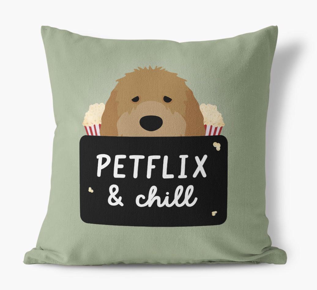Petflix & Chill: Personalized {breedFullName} Canvas Pillow