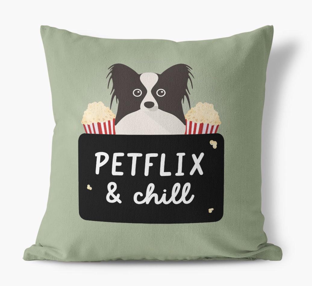 Petflix & Chill: Personalized {breedFullName} Canvas Pillow