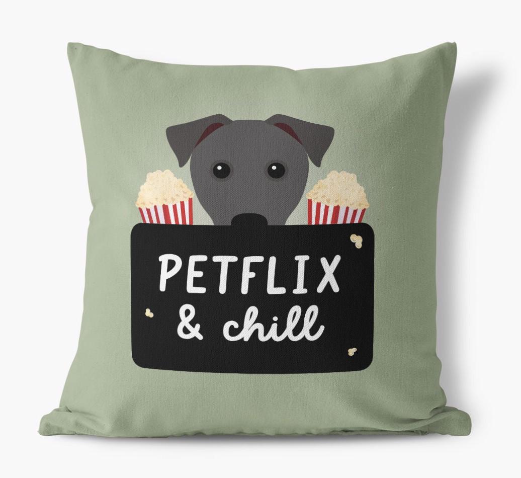 Petflix & Chill: Personalized {breedFullName} Canvas Pillow