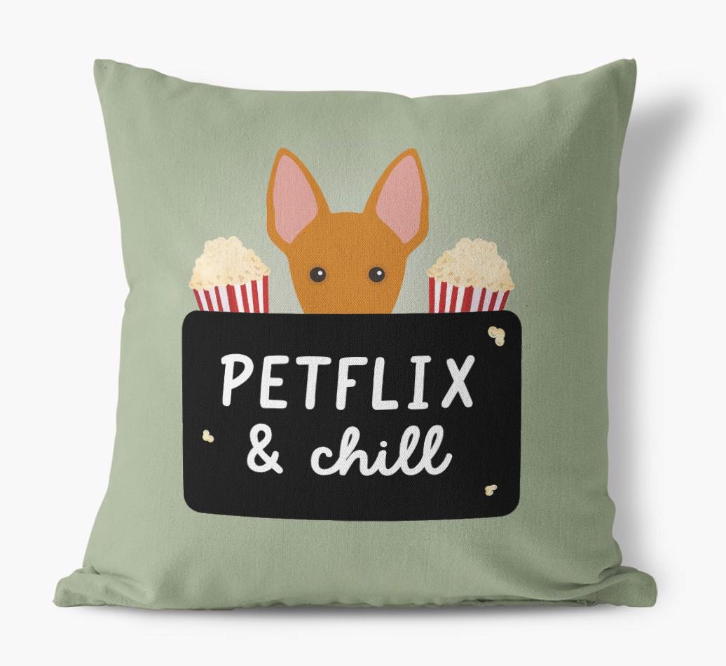 Petflix & Chill: Personalised {breedFullName} Canvas Cushion