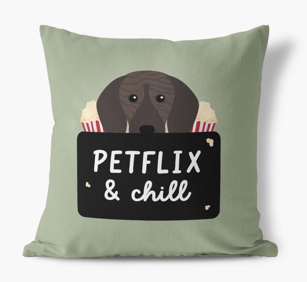 Petflix & Chill: Personalized {breedFullName} Canvas Pillow