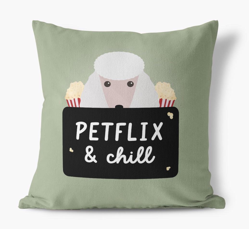 Petflix & Chill: Personalized {breedFullName} Canvas Pillow