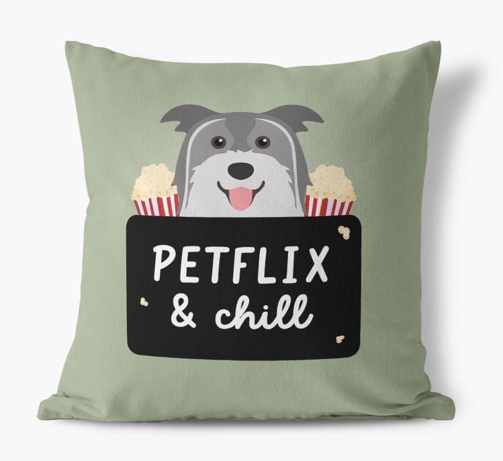 Petflix & Chill: Personalized {breedFullName} Canvas Pillow