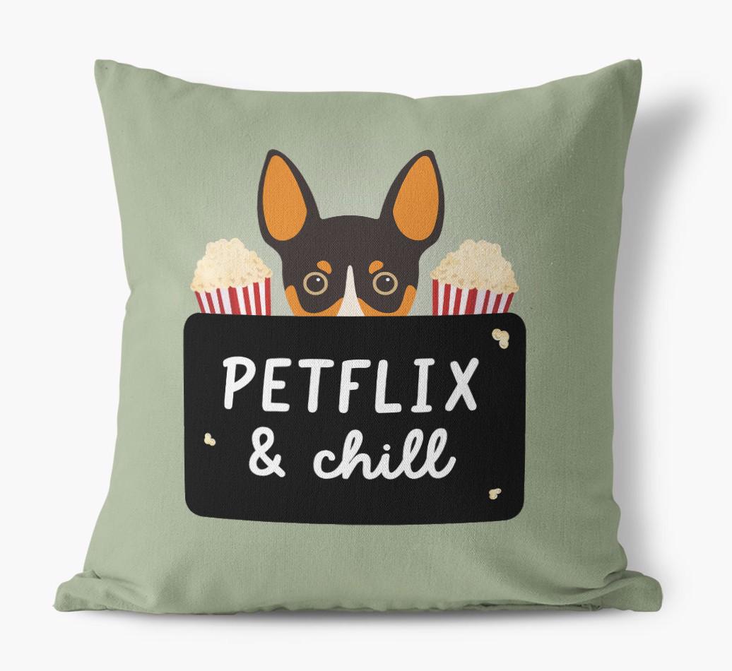 Petflix & Chill: Personalized {breedFullName} Canvas Pillow