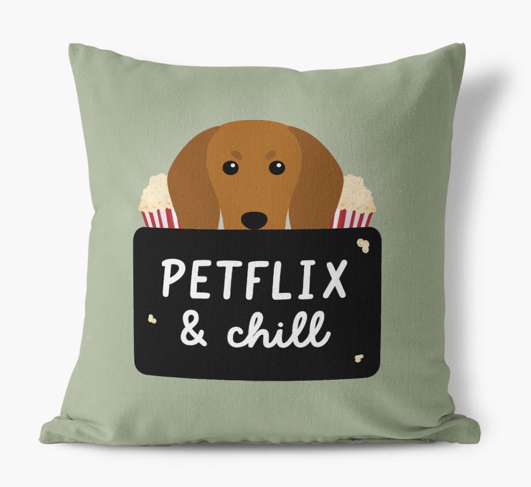 Petflix & Chill: Personalized {breedFullName} Canvas Pillow