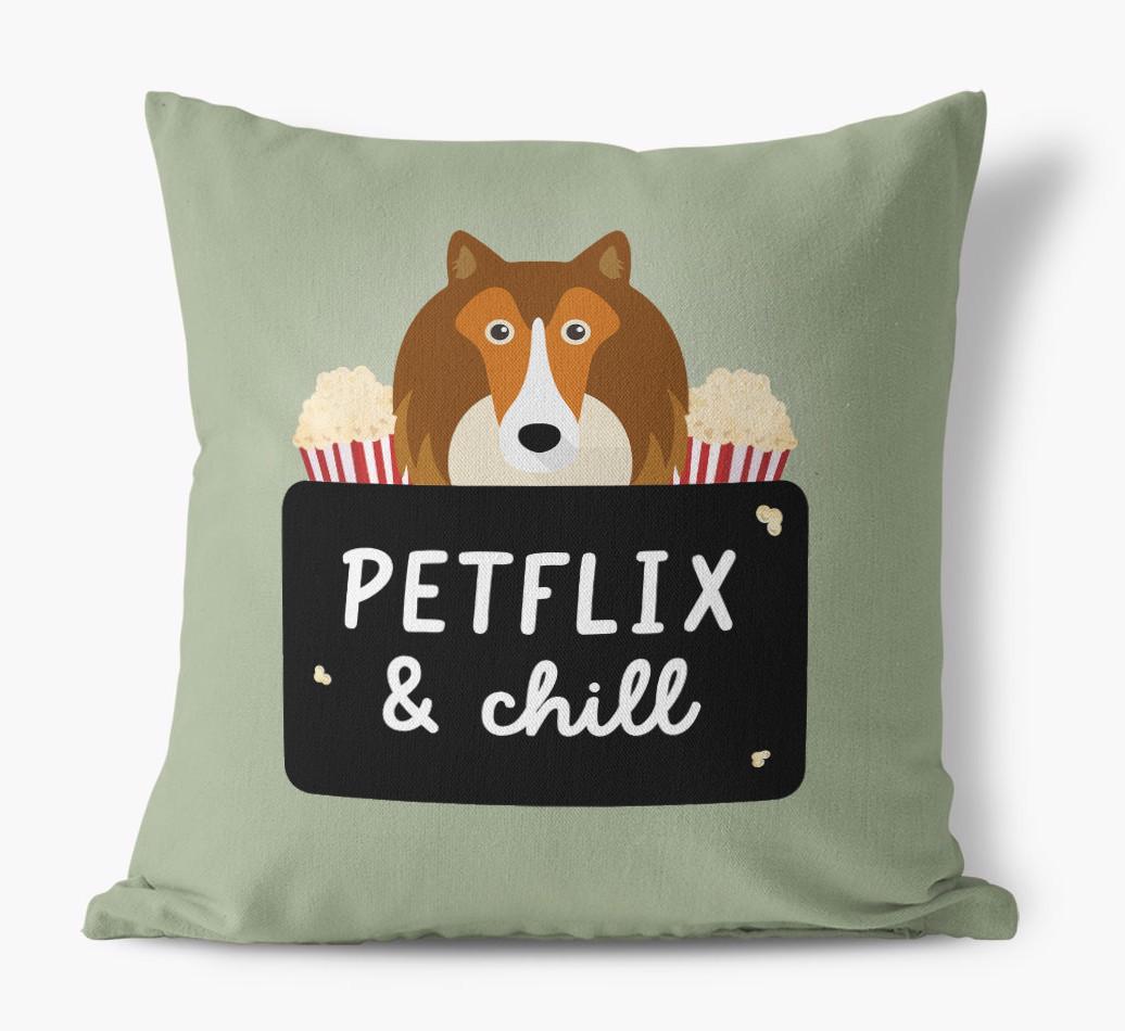 Petflix & Chill: Personalized {breedFullName} Canvas Pillow