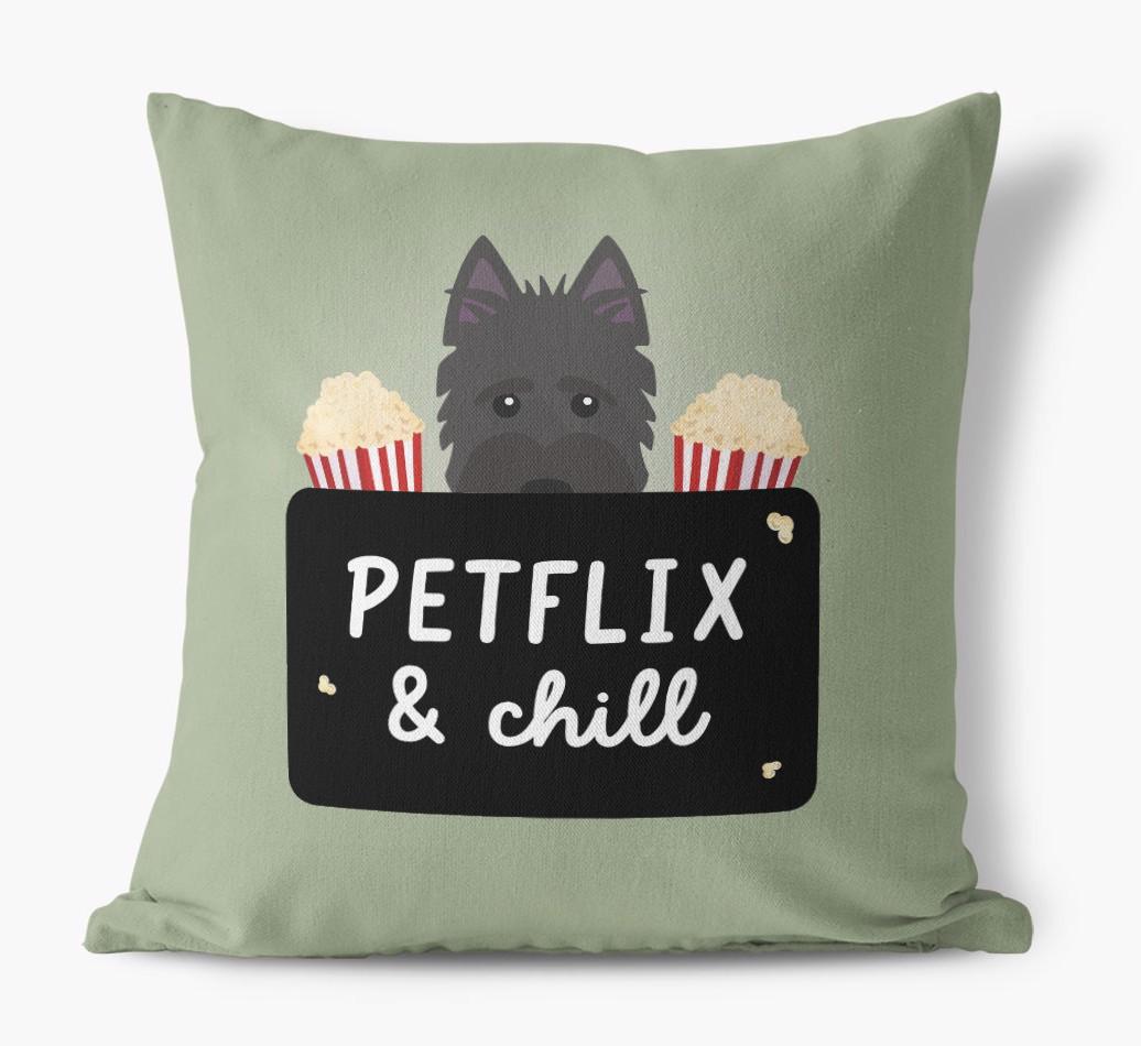 Petflix & Chill: Personalized {breedFullName} Canvas Pillow