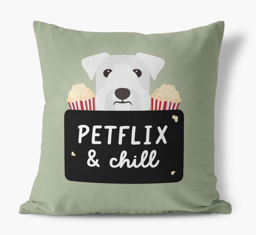 Petflix & Chill: Personalized {breedFullName} Canvas Pillow