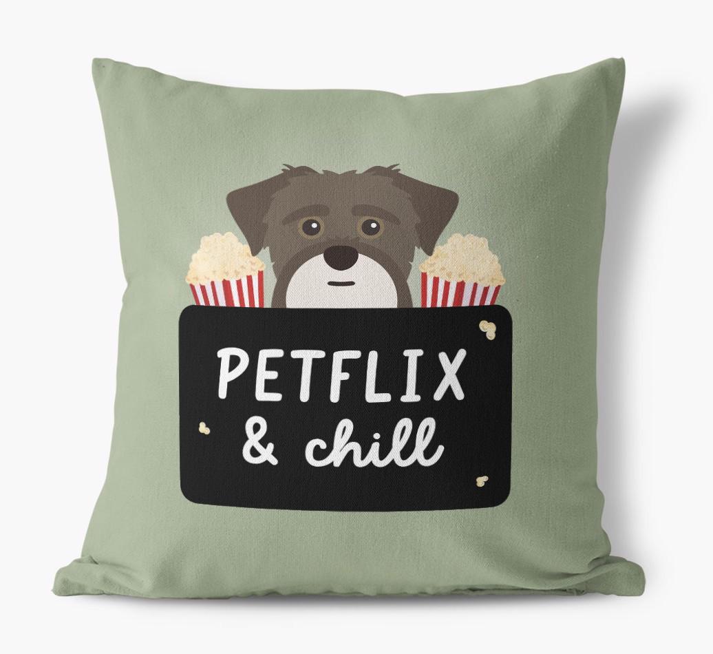 Petflix & Chill: Personalized {breedFullName} Canvas Pillow