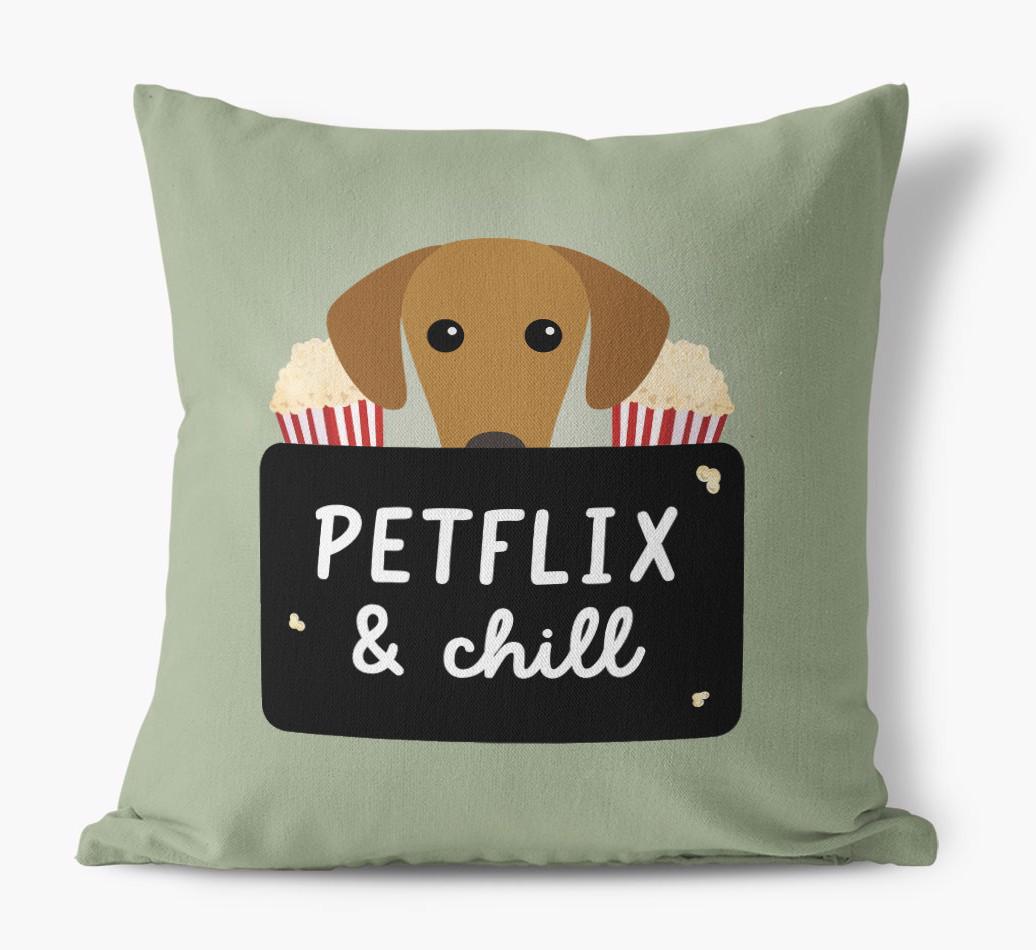 Petflix & Chill: Personalized {breedFullName} Canvas Pillow
