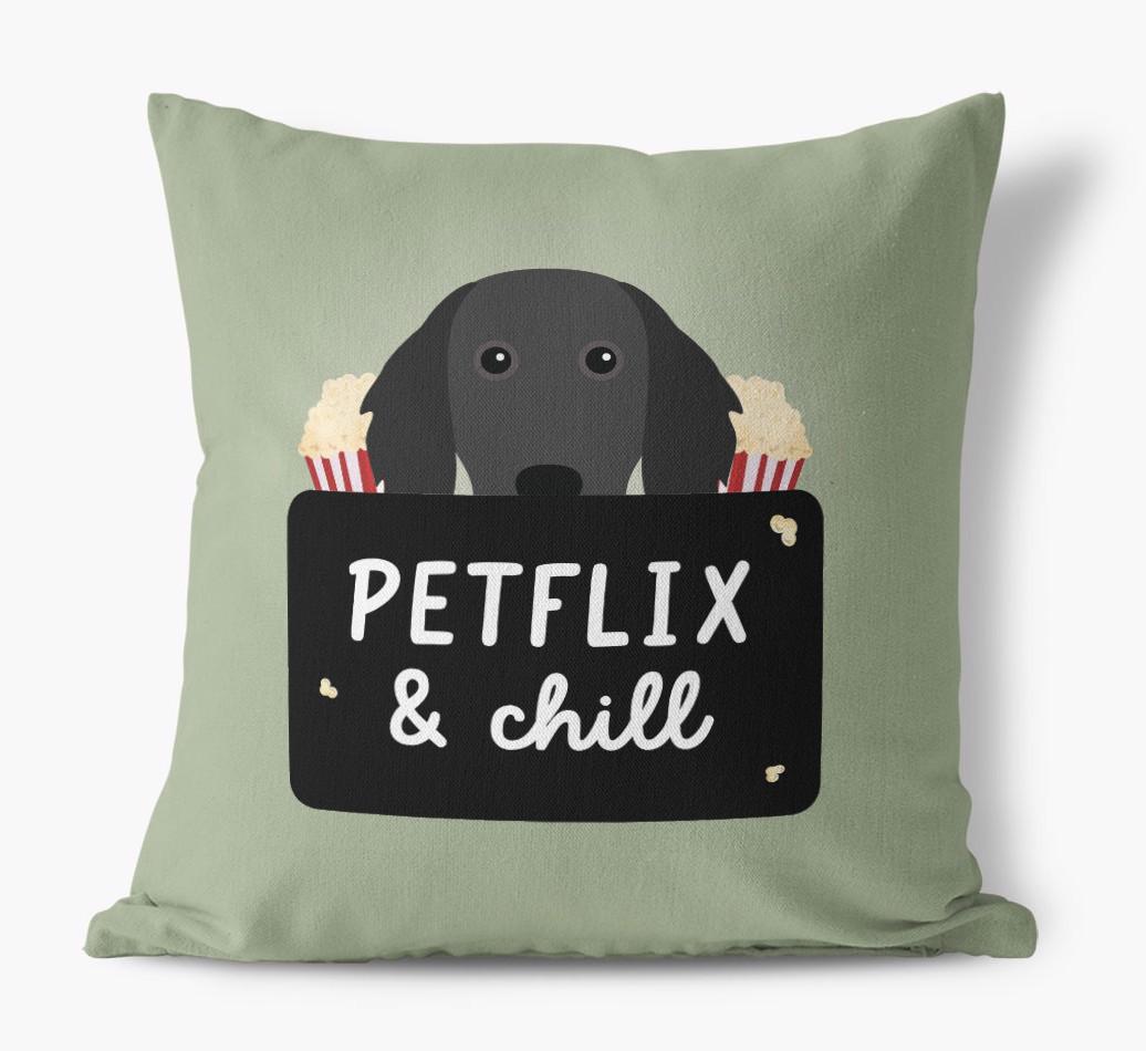 Petflix & Chill: Personalized {breedFullName} Canvas Pillow