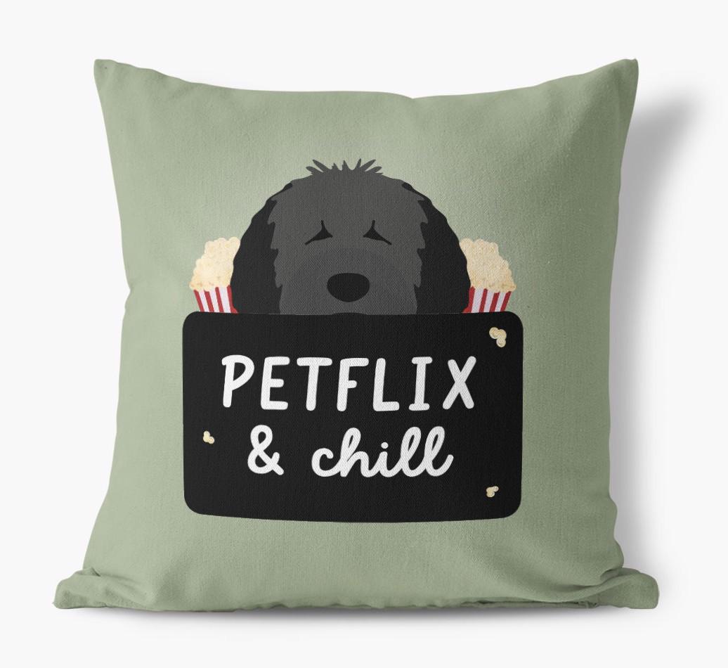 Petflix & Chill: Personalized {breedFullName} Canvas Pillow