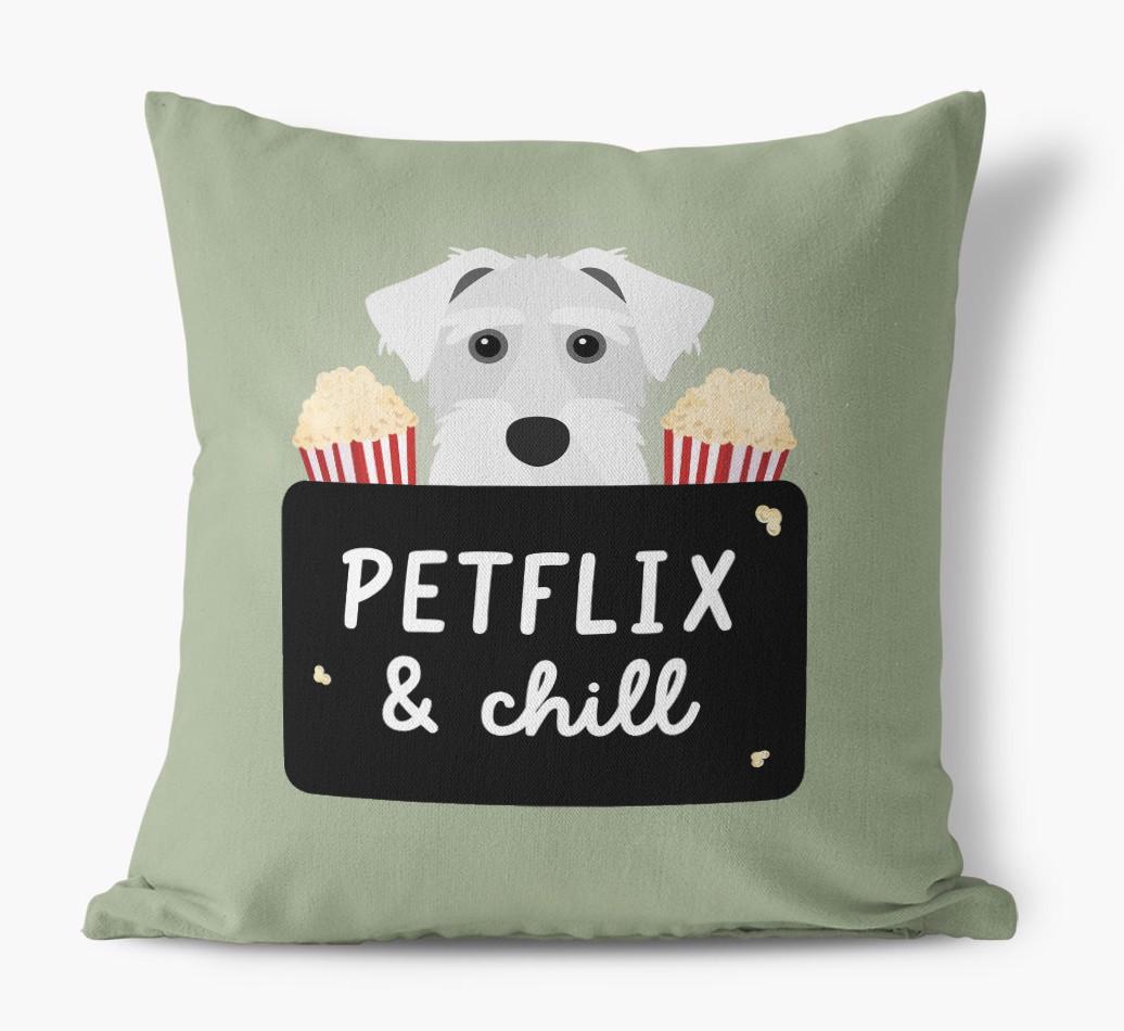Petflix & Chill: Personalized {breedFullName} Canvas Pillow