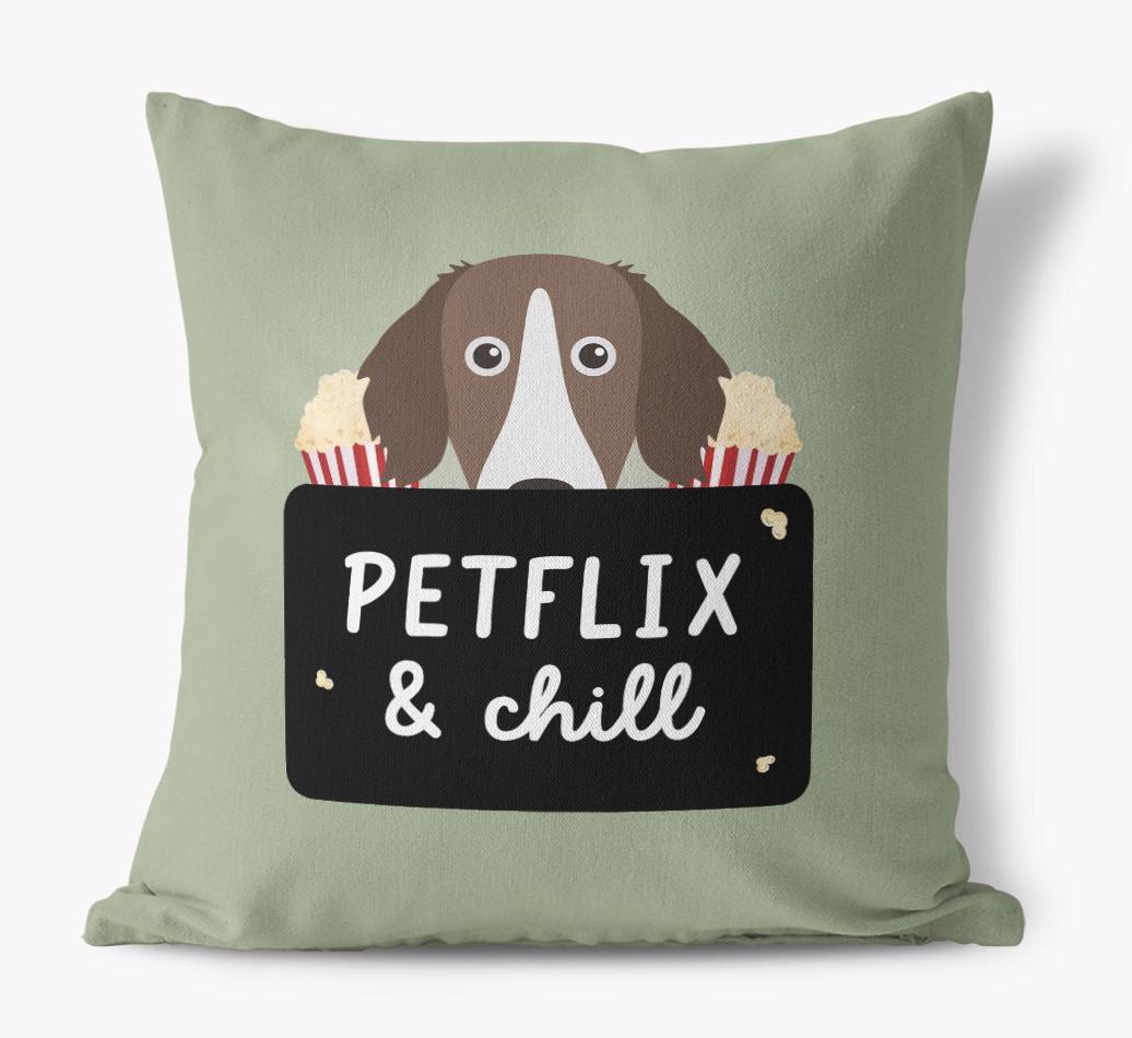 Petflix & Chill: Personalized {breedFullName} Canvas Pillow