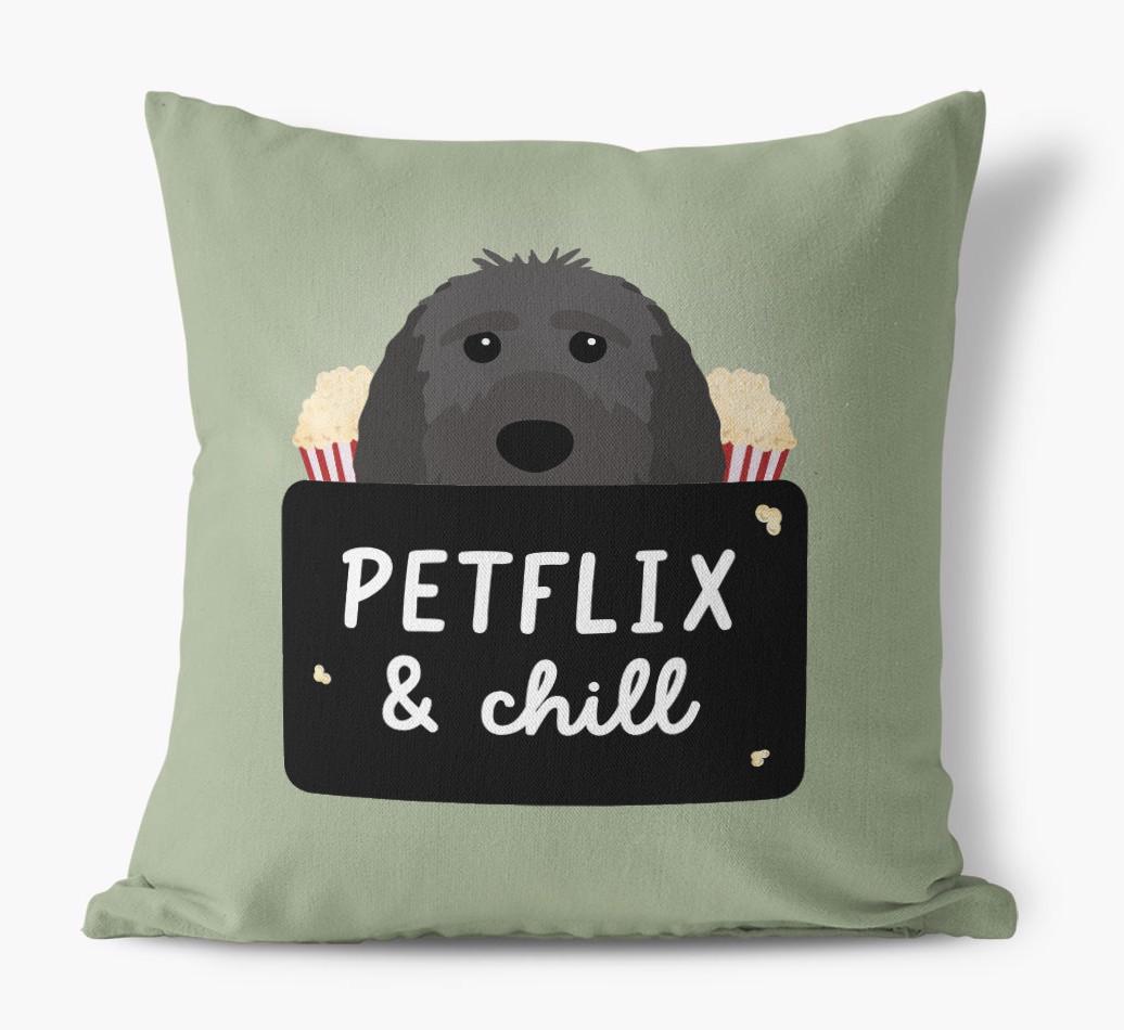 Petflix & Chill: Personalized {breedFullName} Canvas Pillow