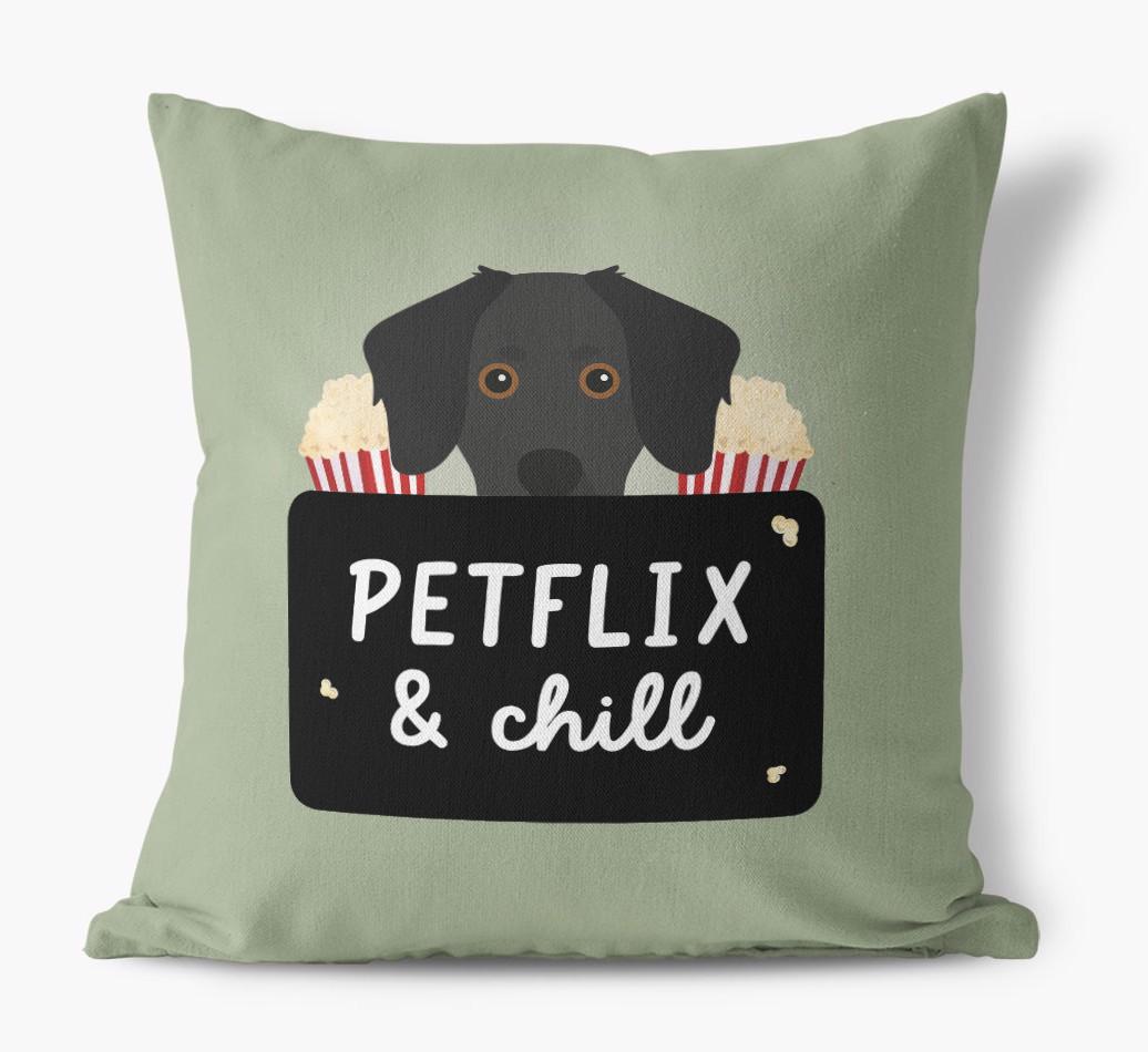 Petflix & Chill: Personalized {breedFullName} Canvas Pillow
