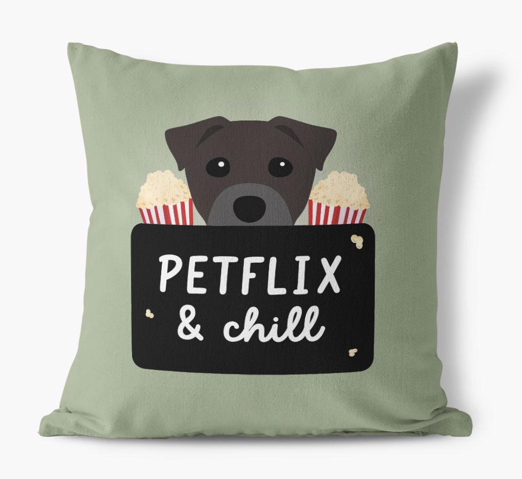 Petflix & Chill: Personalized {breedFullName} Canvas Pillow
