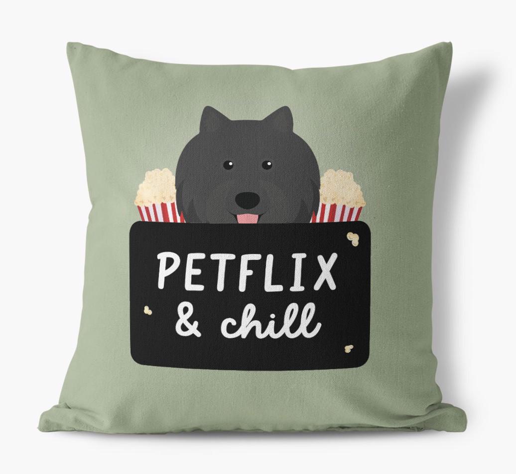 Petflix & Chill: Personalized {breedFullName} Canvas Pillow