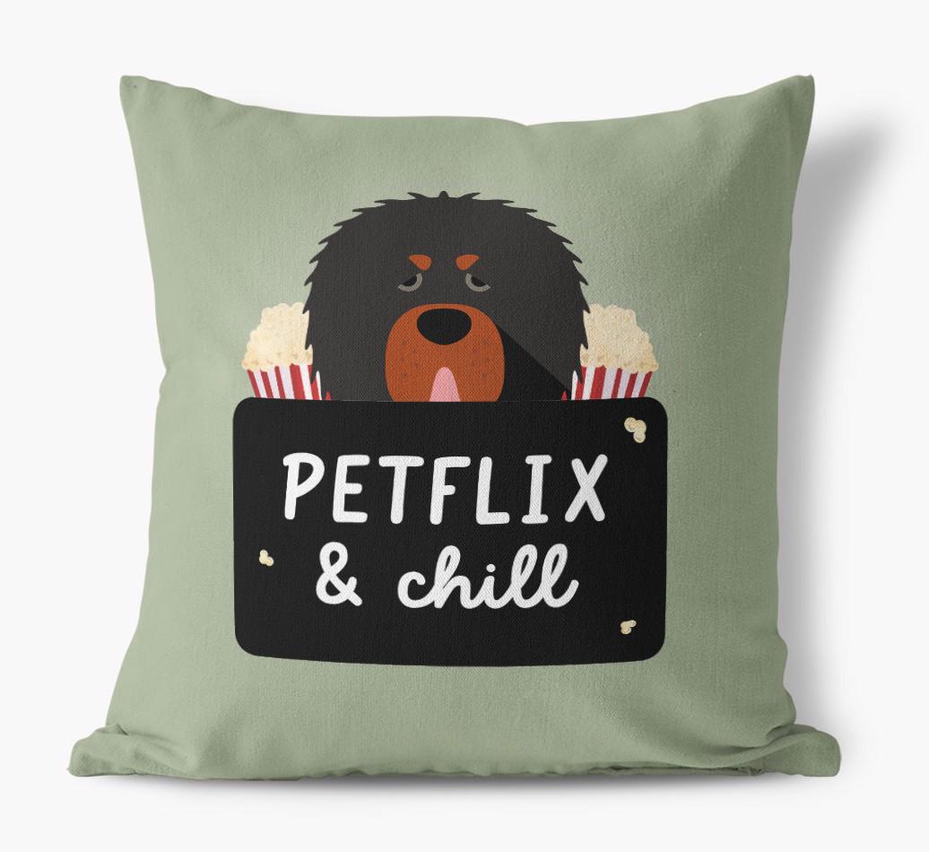 Petflix & Chill: Personalized {breedFullName} Canvas Pillow