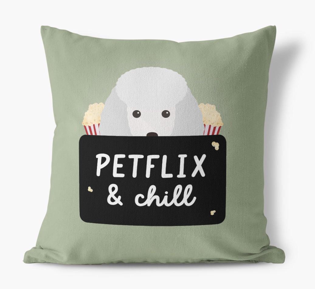 Petflix & Chill: Personalized {breedFullName} Canvas Pillow