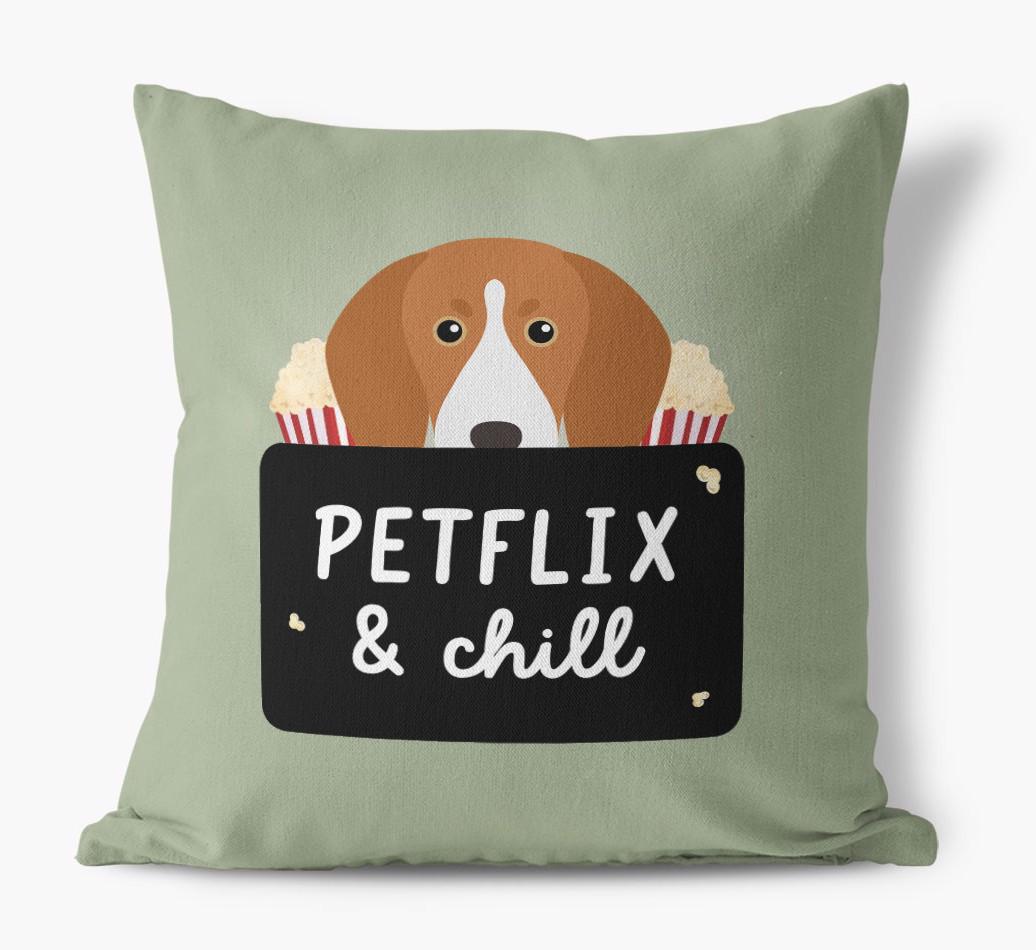 Petflix & Chill: Personalized {breedFullName} Canvas Pillow